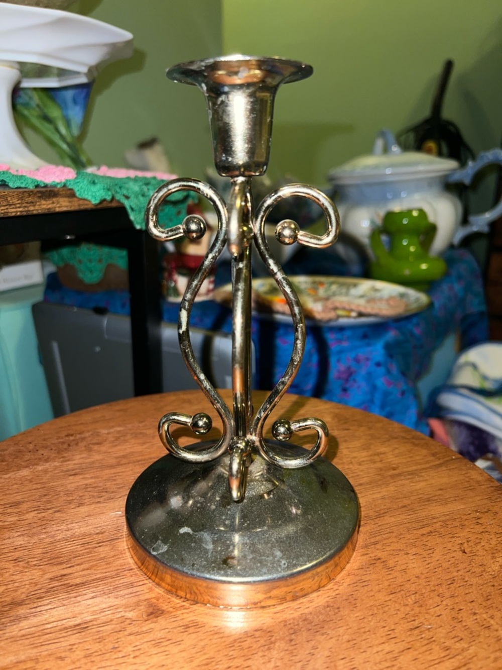 Vintage brass farmhouse candlestick holder